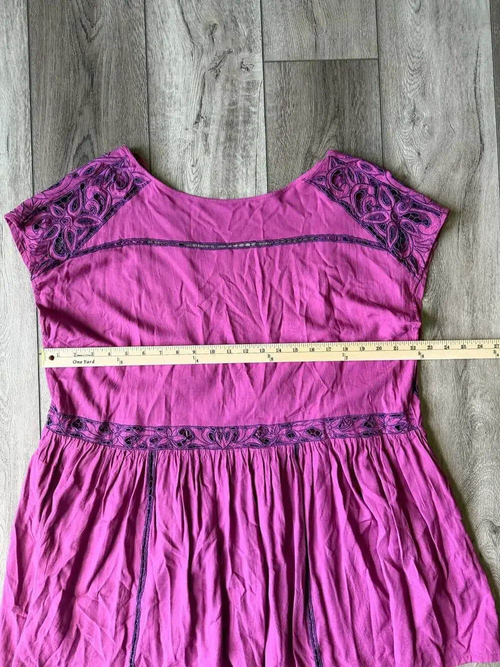 Free People Heartland Mini Dress Purple Embroidered Tunic